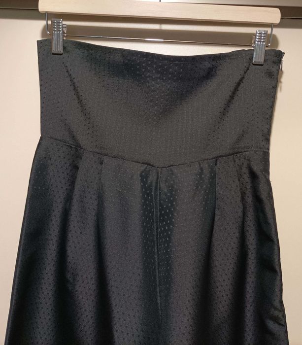 Pantaloni negri largi cu talie înaltă și bretele, măr.M (38-40)