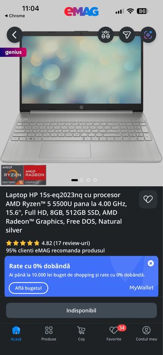 Laptop HP AMD Ryzen 5