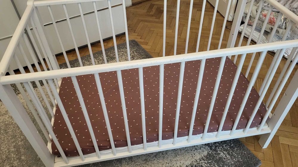 Patut lemn cu saltea 120x60