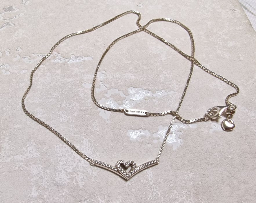 Lantisor-colier Pandora, inimioara cu zirconii