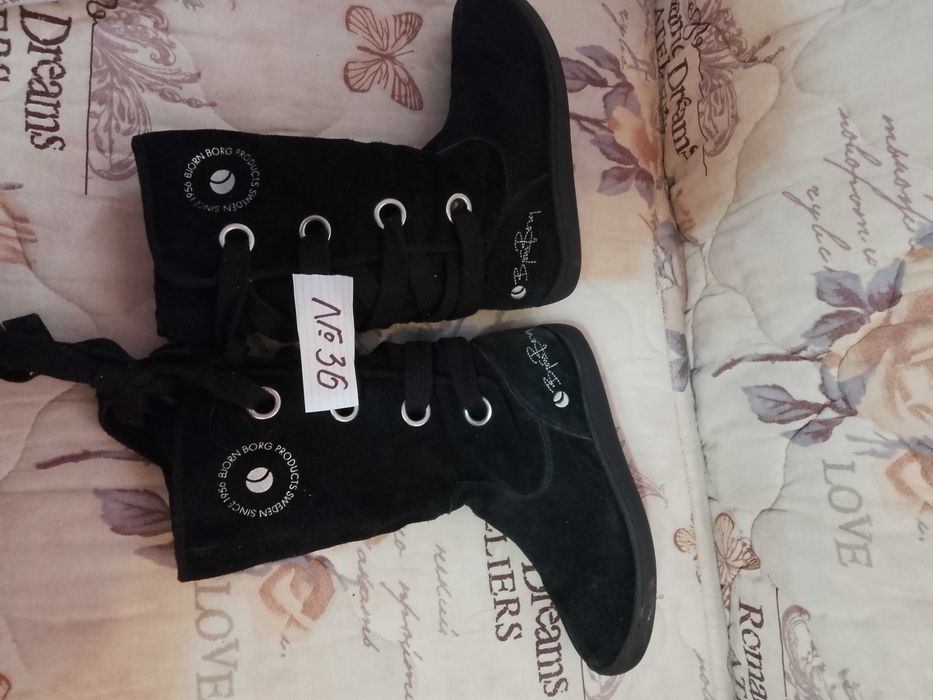 Зимни дамски велурени ботуши