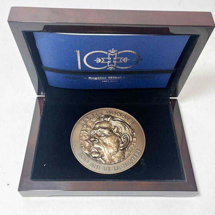 Set Medalie 100 Ani Regele Mihai I Tiraj 100 buc Monetăria Statului