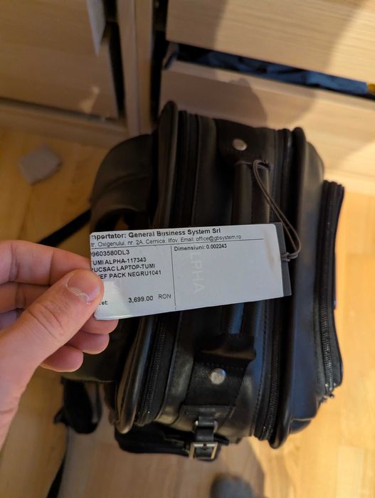 Rucsac Laptop TUMI Alpha 117343 – Piele Neagră, Premium