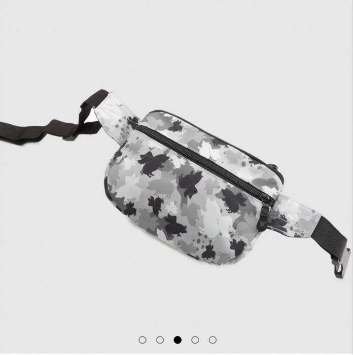 Borseta PORC, logo hip bag gri
