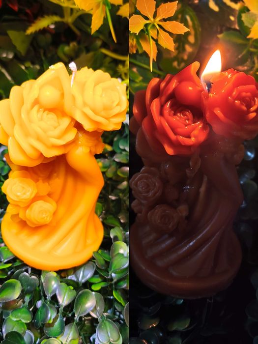 Свещи -Свети Валентин - от пчелен восък