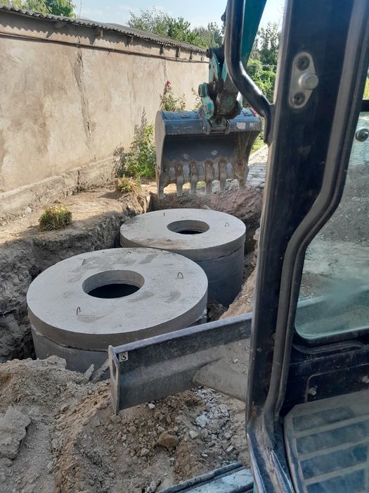 Экскаватор Тараз су канализация водопровод закопка копка септик