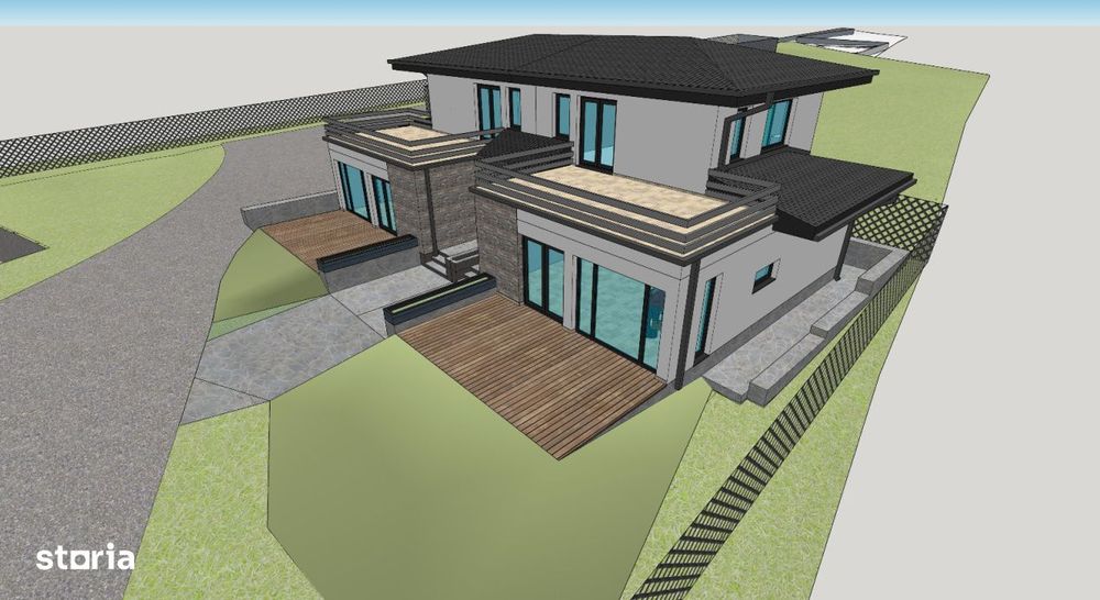Teren intravilan, 1000 mp, proiect duplex P+E, zona Sinaia - Zamora