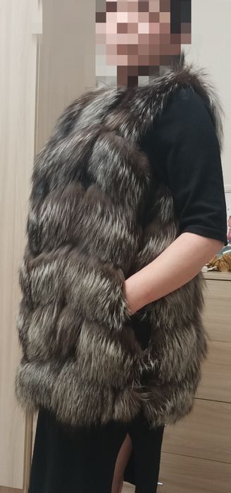 Натуральный песцовый меховой жилет