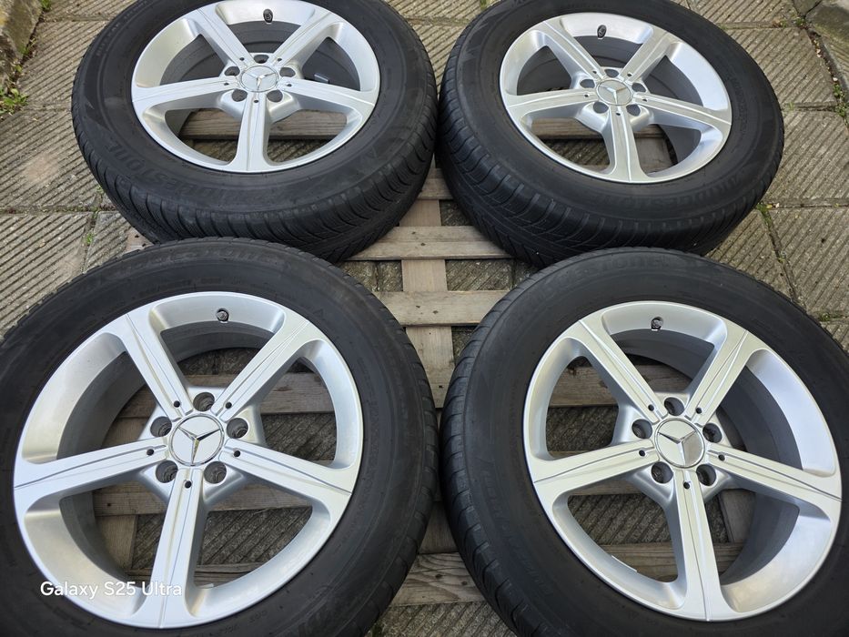 Лети джанти 17ки 5х112 Mercedes + зимни гуми 215/65/17 Bridgestone