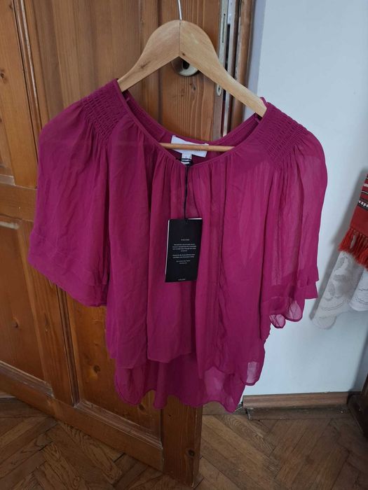 Bluza dama noua, cu eticheta, de vara, din 100% vascoza, culoare fucsia, brand Witchery