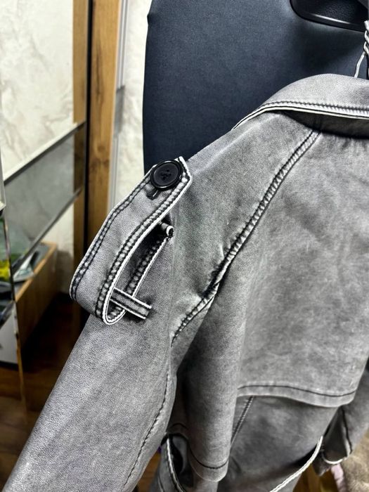 Трендовый тренч эко кожа плащ