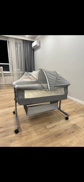 Детский манеж серый