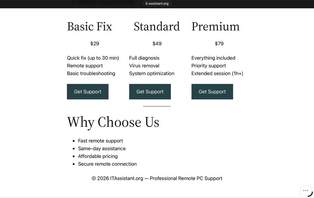 Site WordPress pentru servicii IT + domeniu inclus
