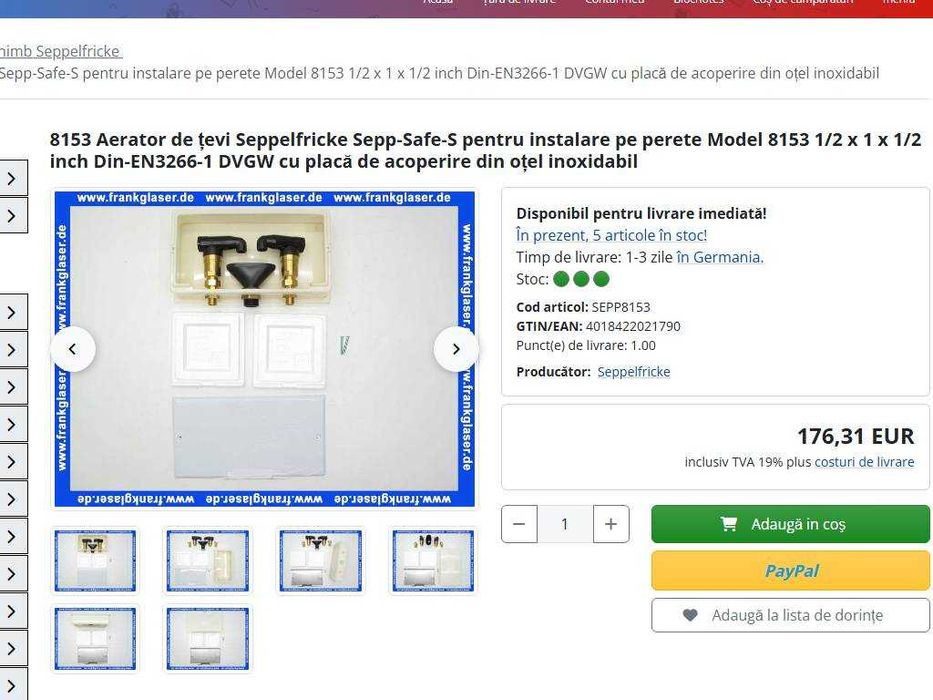 Supapă automată de aerisire anti-zgomot și anti-miros - Seppelfricke