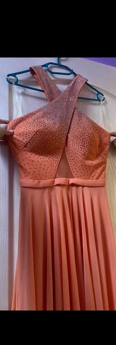 Официална рокля цвят праскова