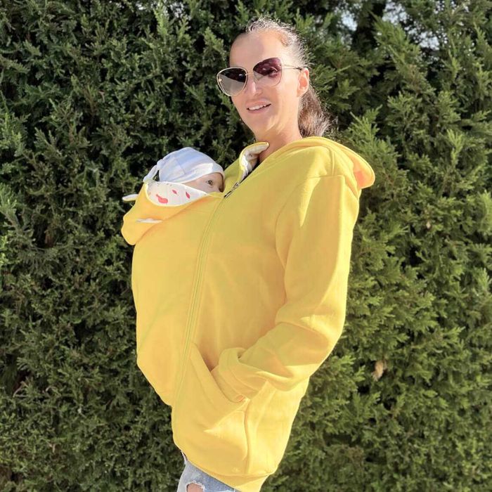 Разпродажба | Памучен суитшърт за бебеносене Simply - Lemon Juice