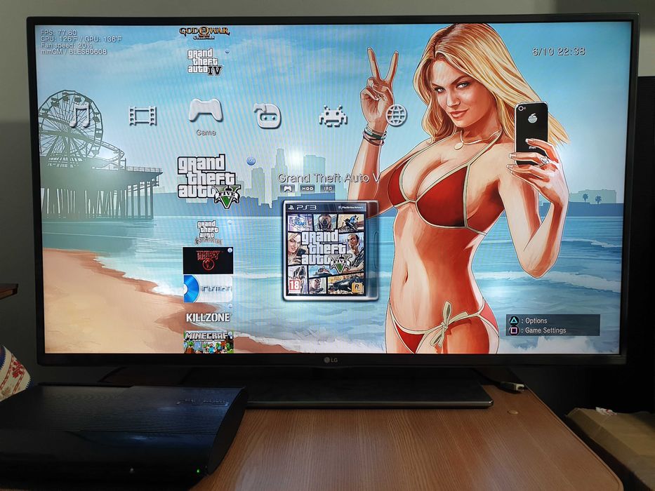 PS3 modat HEN 250 GB + 30 jocuri (GTA V, Red Dead, God of War, NFS)