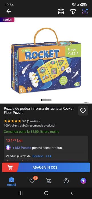 Puzzle  de podea in forma de racheta