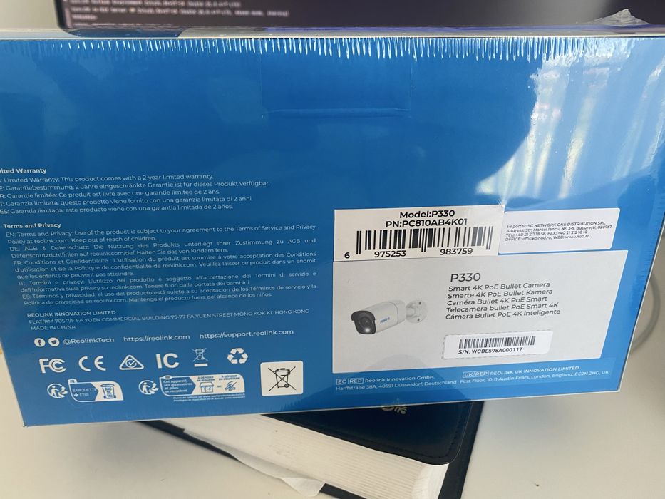 Security Camera  Reolink P330 4K UHD Poe