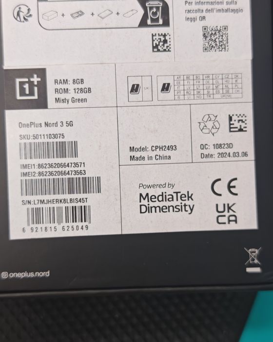 One Plus Nord 3 5G, 8/128 GB, Nou, Garanție