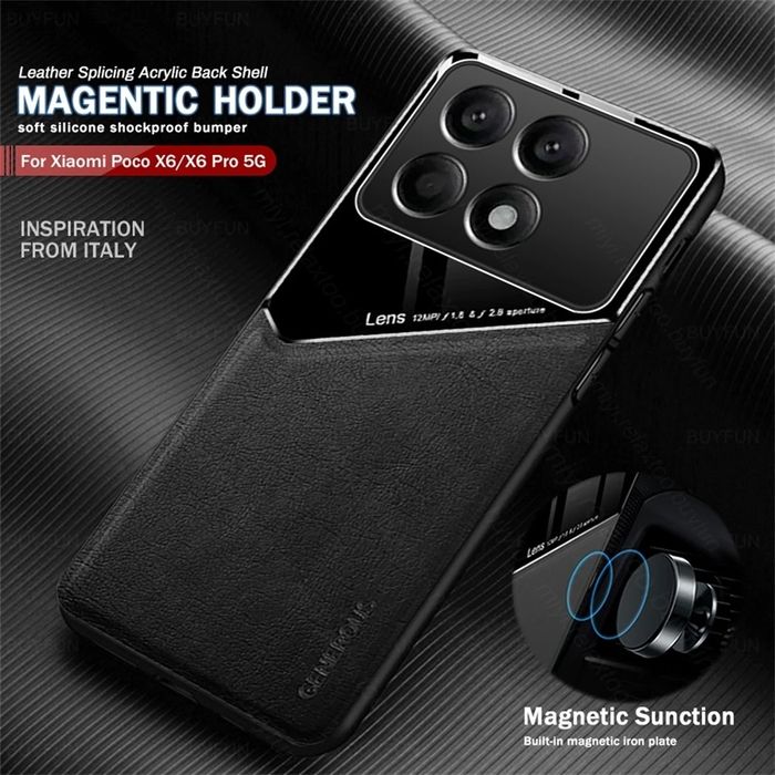 Xiaomi Poco X6 Pro 5G / X6 / M6 Pro / GENEROUS Кожен кейс с магнит