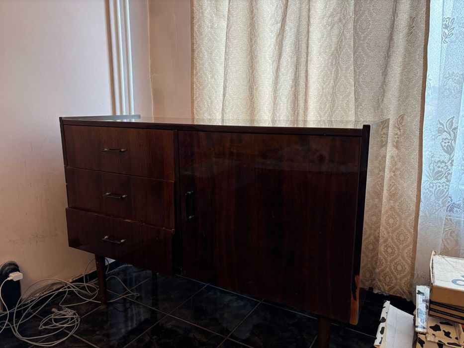 Ретро дървен шкаф / TV секция – винтидж мебели 70-те