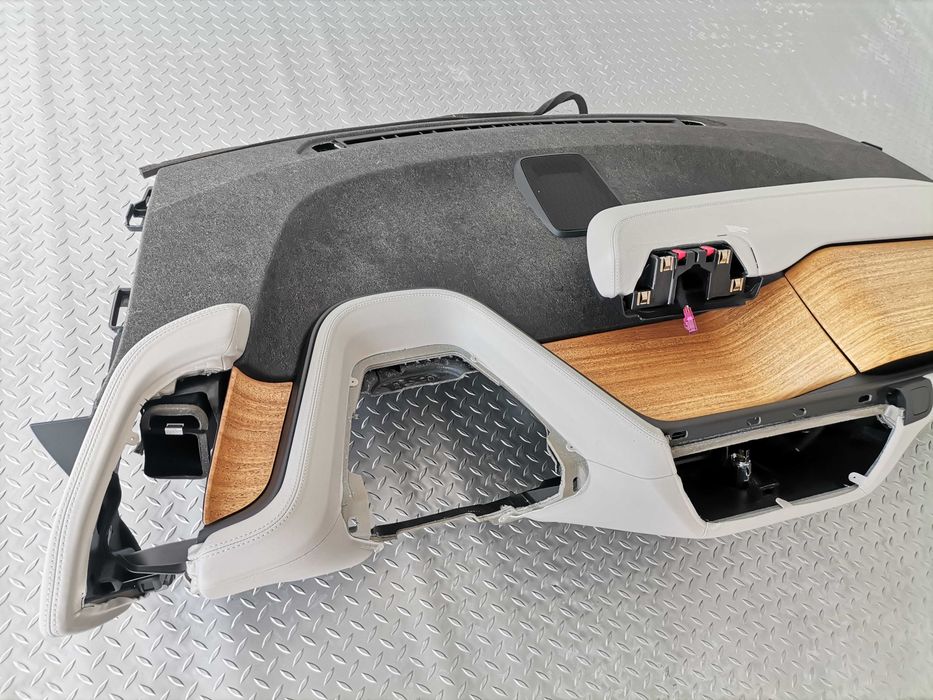 Отлично Табло BMW I3 I3s I01 Lci Бяла Кожа + Дърво