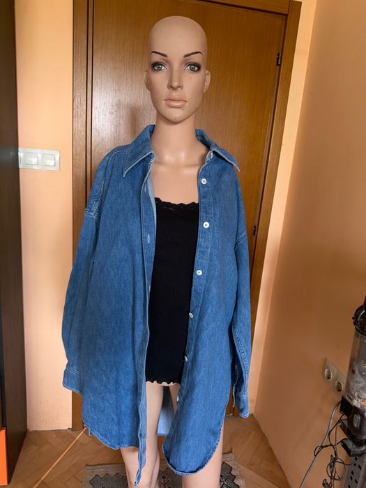 Дънкова зимна риза Arket, oversize модел