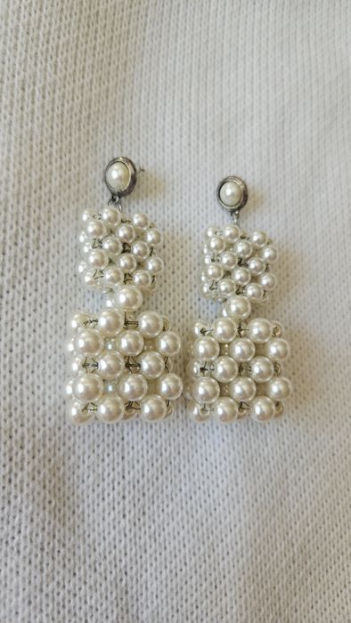 Серьги из бусин, жемчужные от ABJ Ручная работа! Handmade