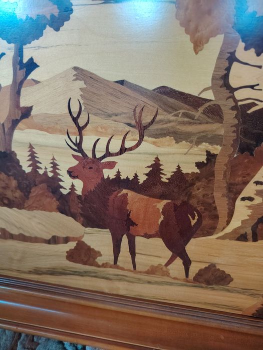 Tablou vintage intarsie in lemn