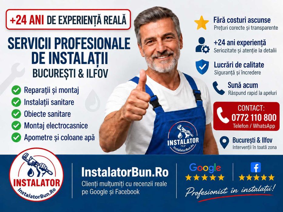 Instalator Sector 3 - Montez : Boilere • Calorifere • Chiuvete • Cabine de Duș • Vase WC • Baterii • Robineti • Instante • Apometre