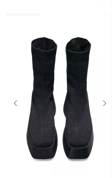 Черни ботуши - боти тип чорап на платформа