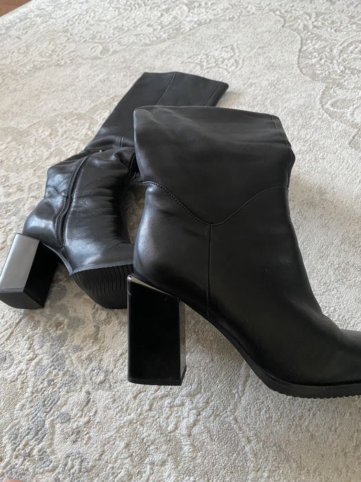 обувь ботфорты кожаные