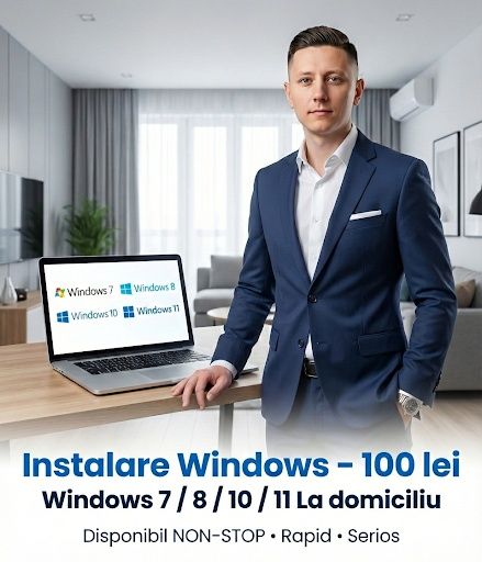 Instalare Windows + Office la domiciliu – Brașov – 100 lei