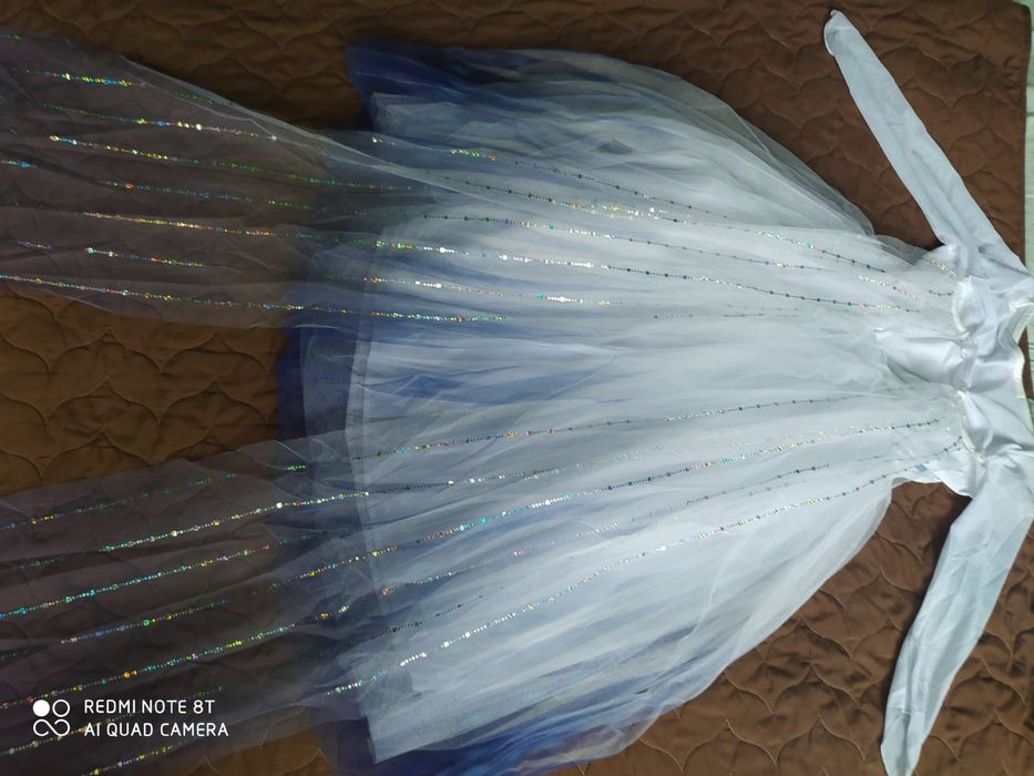 Рокля на Елза от Фроузън 2  за 3,4,5,6 годишни принцеси