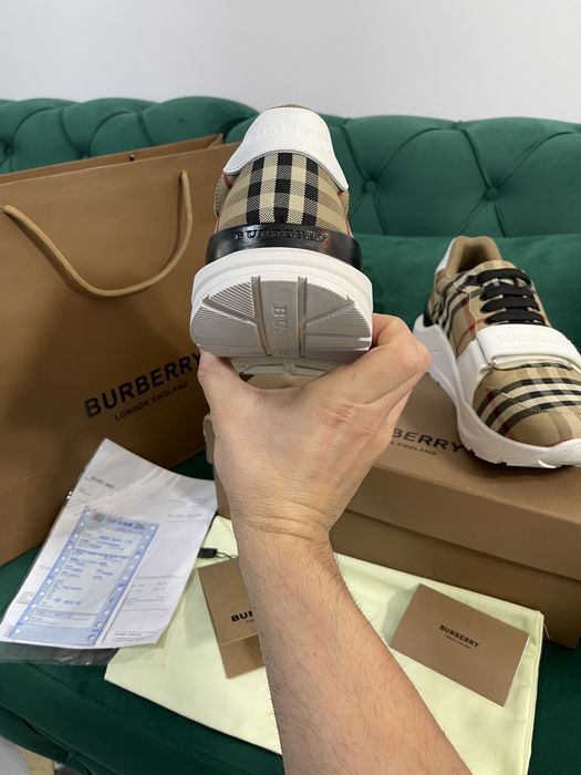 Adidasi Burberry piele naturala Full Box colectie noua