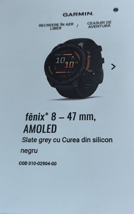 Garmin Fenix 8 - 47mm AMOLED Slate Grey (NOU, SIGILAT) - Cod 010-02904-00