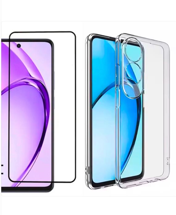 OPPO A40/A60/A80 - Husa Silicon Crystal Case si Folie Sticla Full