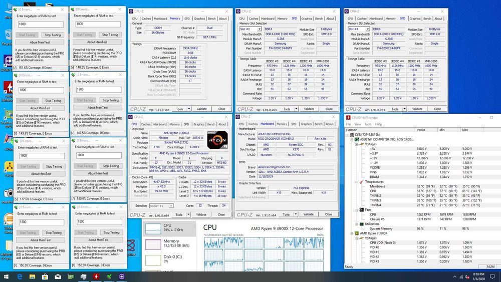16GB / 32 GB DDR4 G.SKILL FLARE X 3200 CL14 1.35v / 3866 CL16 1.35v
