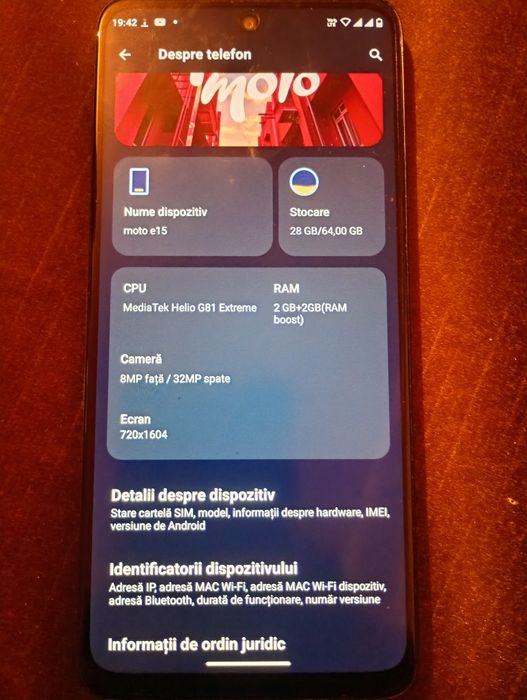 Vând telefonul Motorola e15