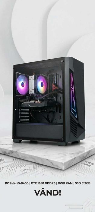 PC GAMING-Asus Prime H310M-K, CPU i5-8400 Turbo 4GHz, RAM SAMSUNG 16Gb DDR4, SSD 512Gb, GTX 1650 4GB GDDR6, Win 11 26H2