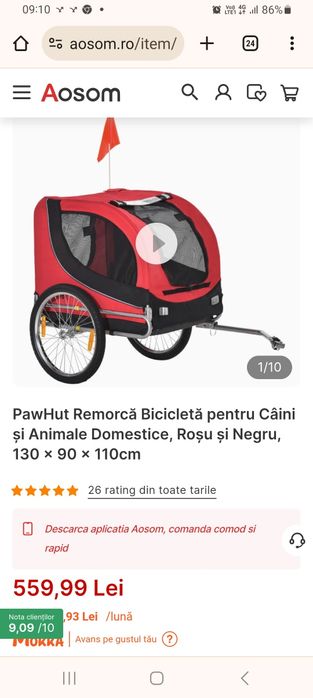 Căruț bicicletă sau manual