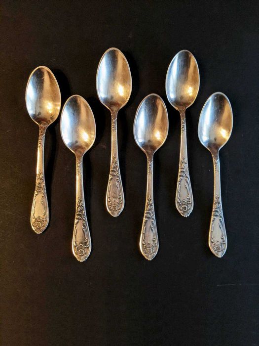 2x SET-uri de 24 piese TACAMURI ROCOCO Rusia Argintate Placate argint