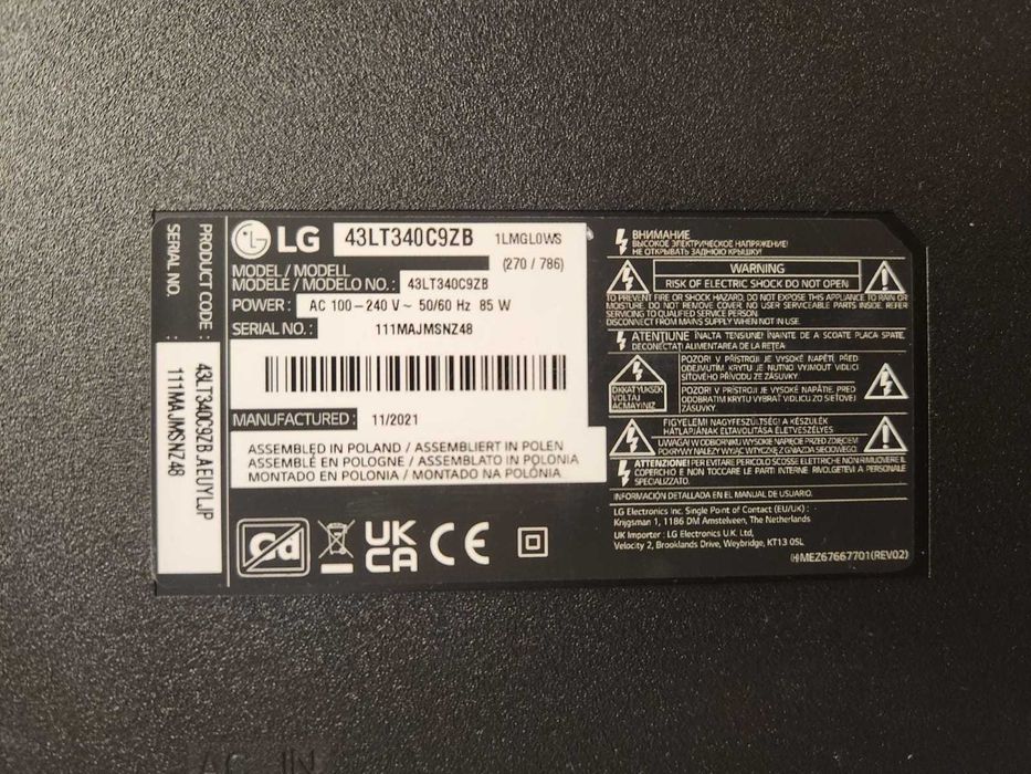 TV LED LG FullHD 108 cm  + suport perete + Chromecast / garantie