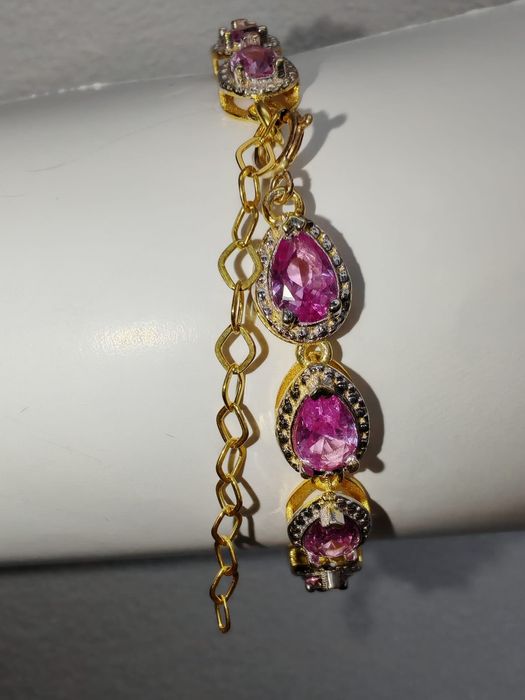 Bratara 14 K argint, aur galben, safir- 7,92 ct