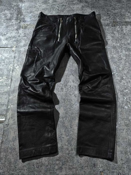 Pantaloni piele  rockstar double zipped