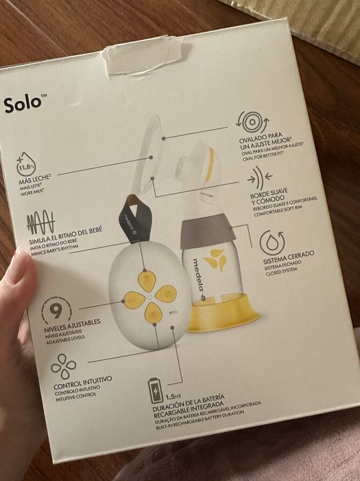НОВА Електрическа двуфазна помпа за кърма Medela Solo + подарък