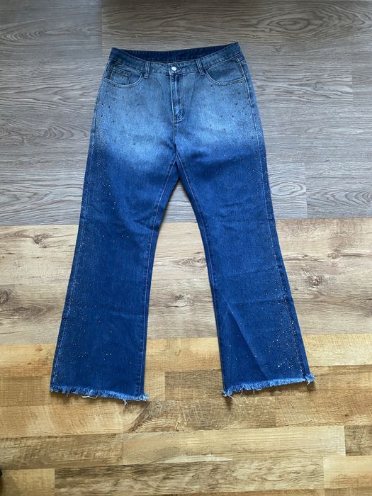 Blugi cu cristale aurii