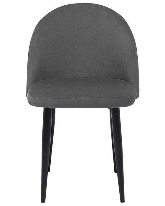 Set 2 scaune dining din catifea gri, Beliani