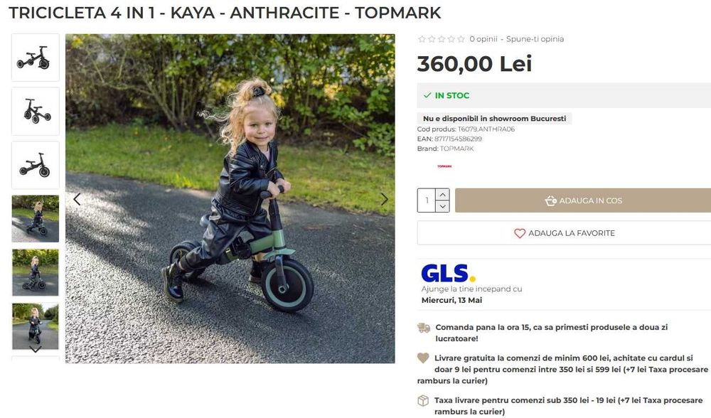 Topmark Kaya 4 in 1 Tricicletă 4 în 1 – Ca Nouă, cu Cutie